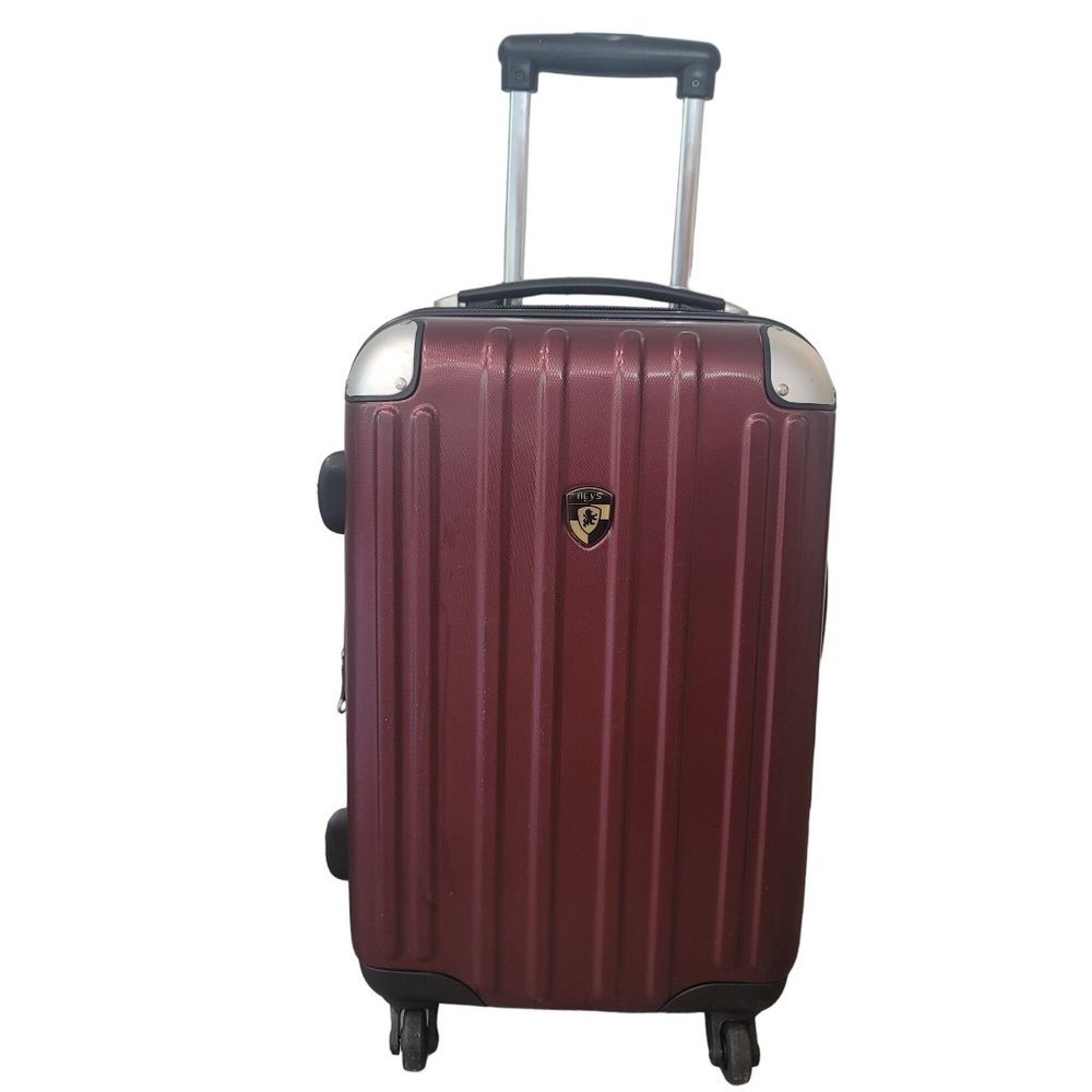 Heys 20" carry on expandable hard side luggage maroon burgundy vacation business